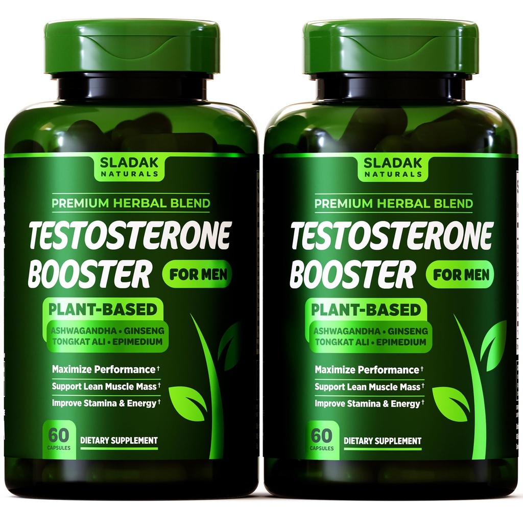 Testosteron Booster Supplement for menn - Mann Enhancing Test Boost - Ashwagandha, L-Arginine, Tongkat Ali, Tribulus + Mer - Trening, Bygg muskler, styrke, energi og ytelse - 2 måneders forsyning