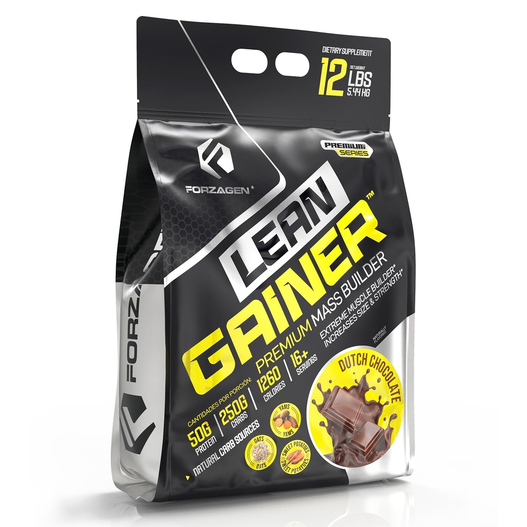 Forzagen Lean Gainer Premium Mass Builder | Mass Gainer Protein pulver for menn og kvinner | høy kalori protein, vekt gevinst, bulk, Muskelbygging Supplement | Nederlandsk sjokolade, 12 lbs. (16+ Serveringer)