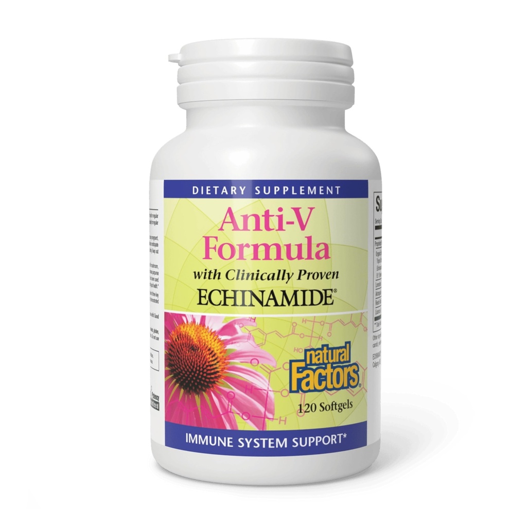 Naturlige faktorer Anti-V Formula - Sunn Immune System Support Supplement - Herbal Immune Helse Supplement med Reishi Mushroom & Licorise Root - 120 Softgels (120 Services)