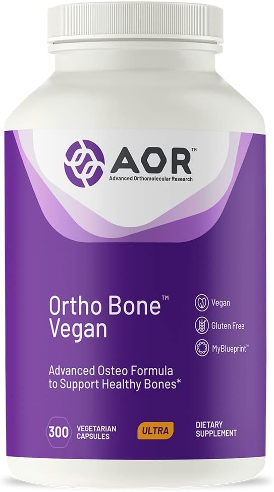 AOR, Ortho Bone Vegan, Osteo formel for å støtte sunne bein, 300 kapsler (60 serveringer)