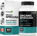 Forny Actives Organic Spirulina 1000MG per 2 Kapsler – Supermat for menn og kvinner – støtter energi, velvære og immunfunksjon – rik på antioksidanter og næringsstoffer – laget i Canada – 60 Kapsler