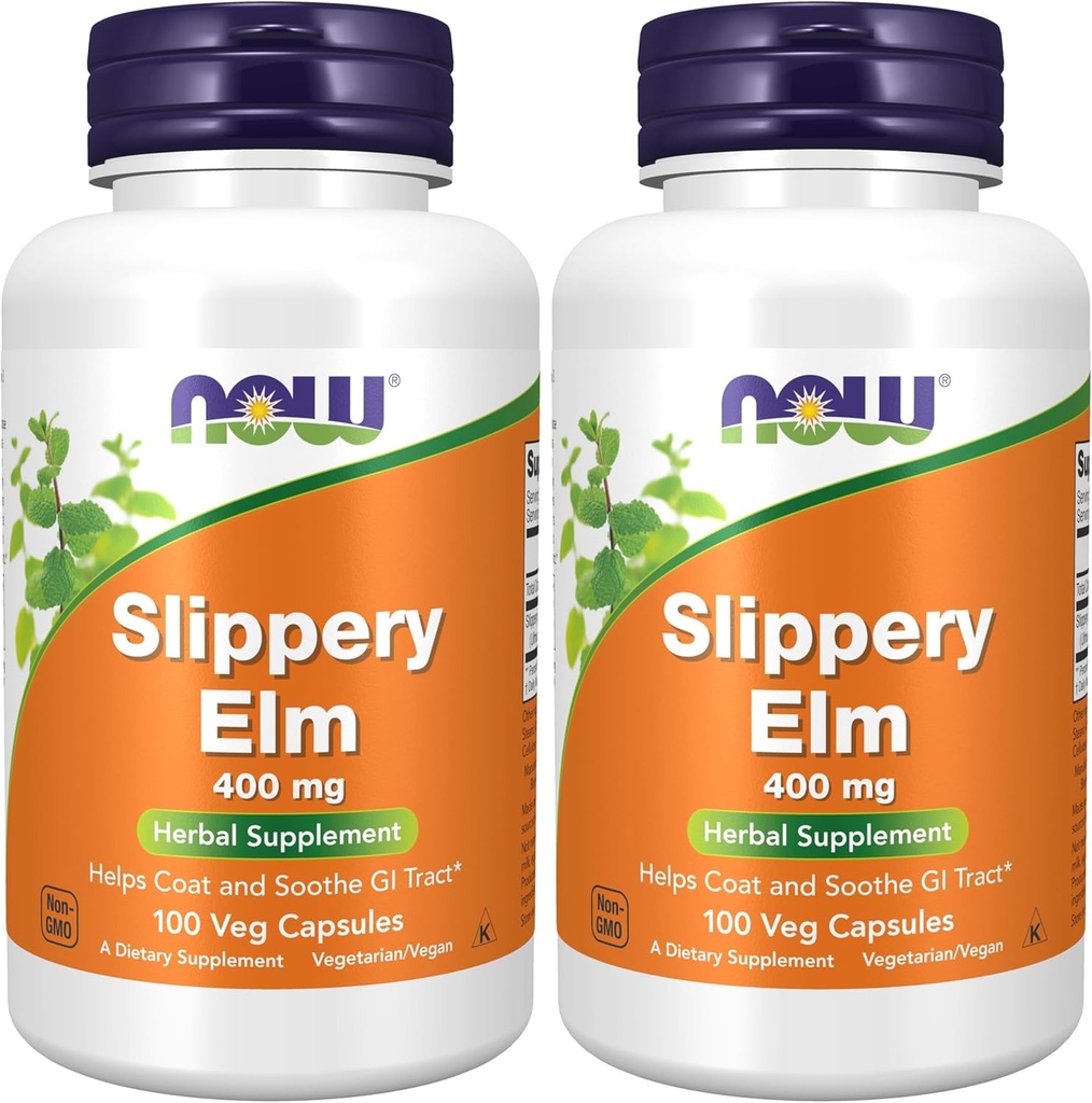 Nå Slippery Elm 400 mg 100 kapsler (pakke med 2)