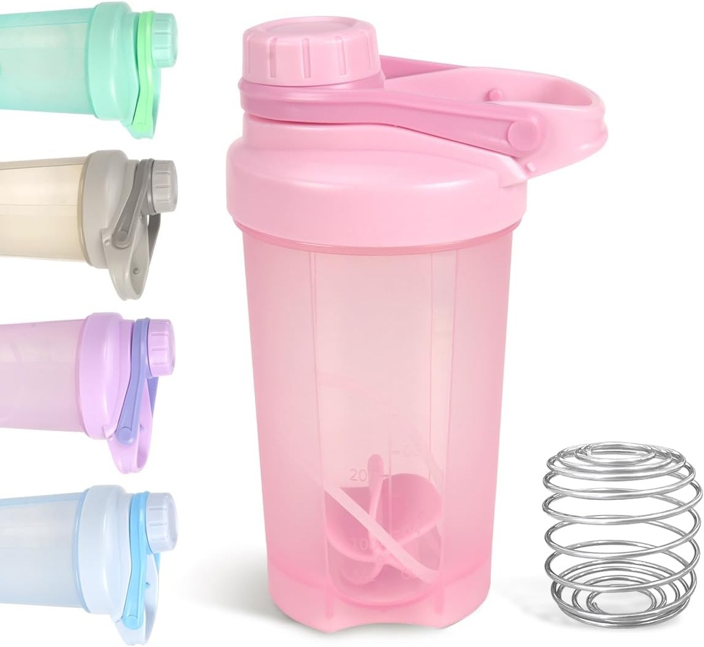 D.Y.A 16oz Shaker Flaske,Leak Proof Sports Shaker Cups for Protein Shakers,Shaker Flaske for pre trening og reise til Go,BPA Gratis & Easy Clean Protein Shaker flaske,Pink