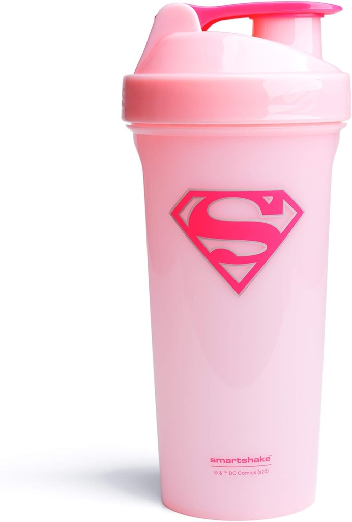 Smartshake Lite Justice League Protein Shaker Flaske 800ml – DC Comics Vannflaske, Leakproof BPA Gratis Gym Shaker og Protein pulver (Supergirl)