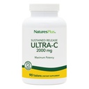 Natures Plus Ultra C W/Rose HIPS, frigitt - 2000 mg, 90 vegetariske tabletter - maksimal potens immunstøtte, antioksidant - fri-radisk forsvars - Glutenfri - 90 Serveringer