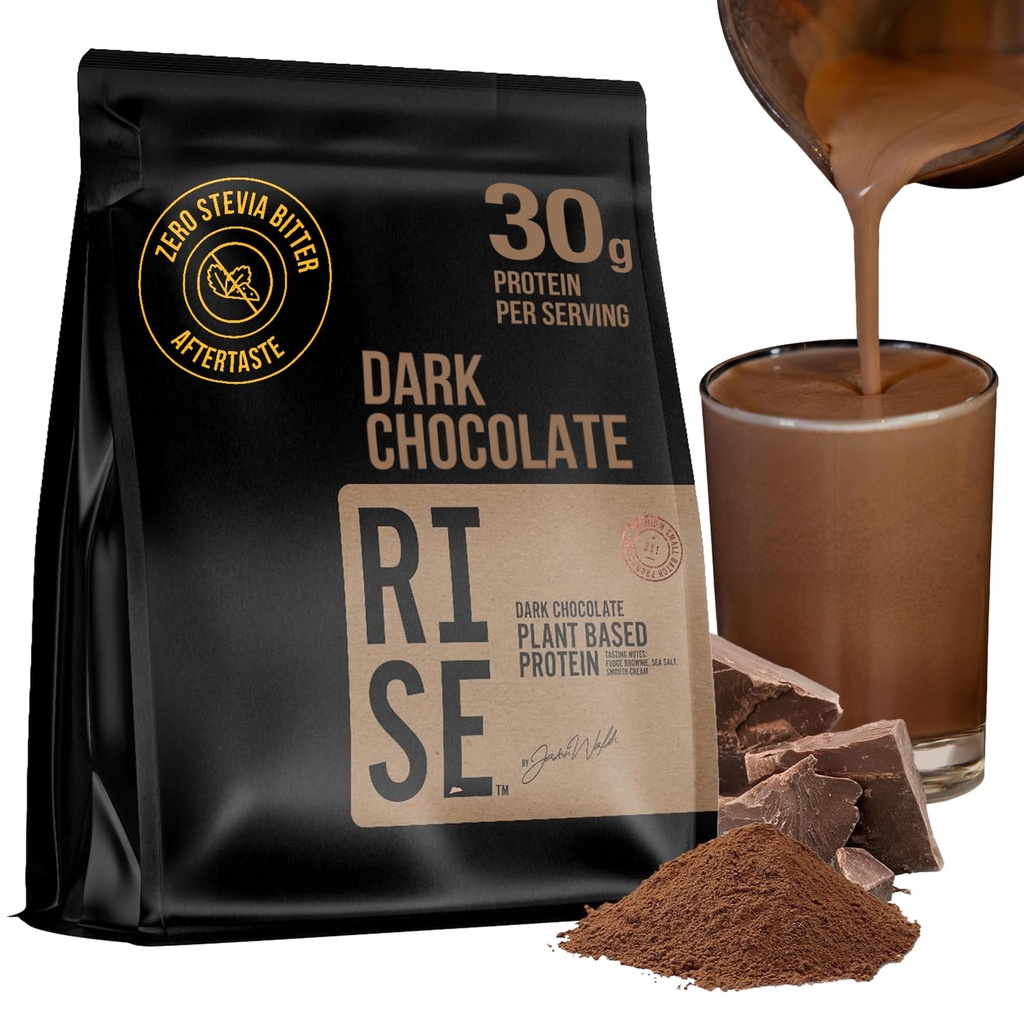 Plantebasert proteinpulver for menn og kvinner – 30g komplett planteprotein og 3g leucin, Zero Bloat, Gourmet Cocoa, glatt tekstur, mørk sjokolade, 15 serveringer