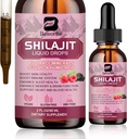 Shilajit Resin Liquid Drops ® Organic Shilajit 85+ Trace Minerals Complex med Ashwagandha, Turmeric, Ginseng, Chaga Supplement for Digestions Support, Energi Booster - Vegan