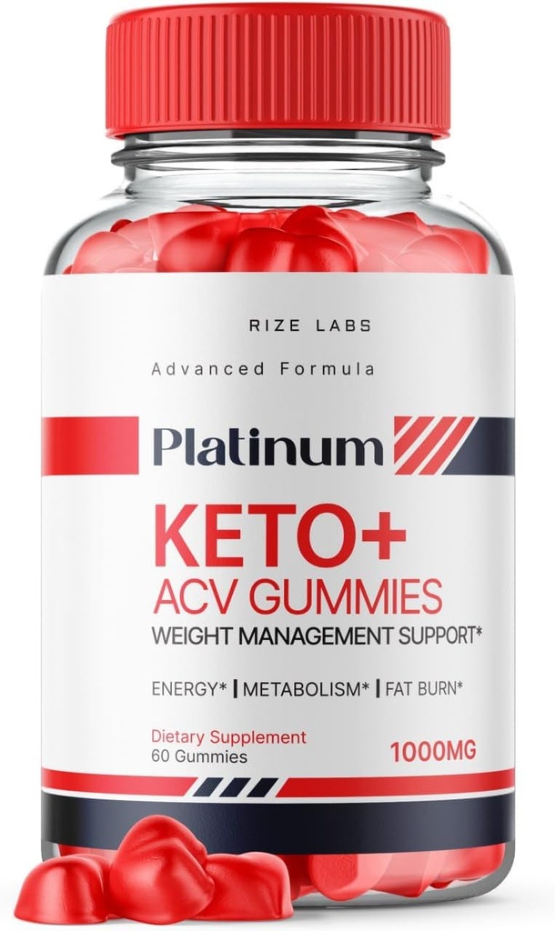 Rize Labs Platinum Keto AVC Gummies for avansert vekttap, Supplement for maksimal styrke Gomitas (60 Gummies)