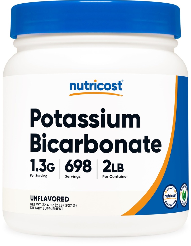 Nutricost Kalium Bikarbonat pulver 2 LB - Glutenfri, ikke-GMO