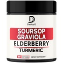 11in1 Graviola Soursop Kapsler - Blandet med eldrebær, gurkemeie, Ginger, Melk Thistle, Cranberry og mer - Støtte Positiv Mood, Immunsystem og Kroppsledelse