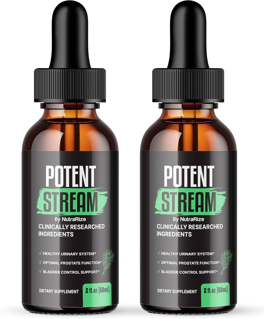 NutraRize (pakke med 2 Potent Stream Drops, Advanced Prostata Supplement - Naturlig støtte for prostata helse, maksimal styrke, anmeldelser (60 Services)