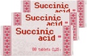 3 x Succinic Acid Amber Acid 80 tabletter – Totalt 240 tabletter