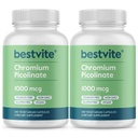 BESTVITE krom Picolinat 1000mcg (480 vegetariske kapsler) (240 x 2) - Ingen stearates - Ingen dikalciumfosfat - Vegan - Glutenfri - Ikke-GMO
