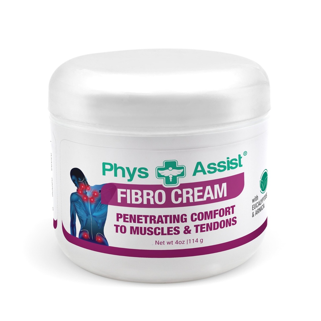 PhysAssist Fibromyalgi Cream - Naturlig Botanisk Sotting og kjøling, 4 oz krukke.