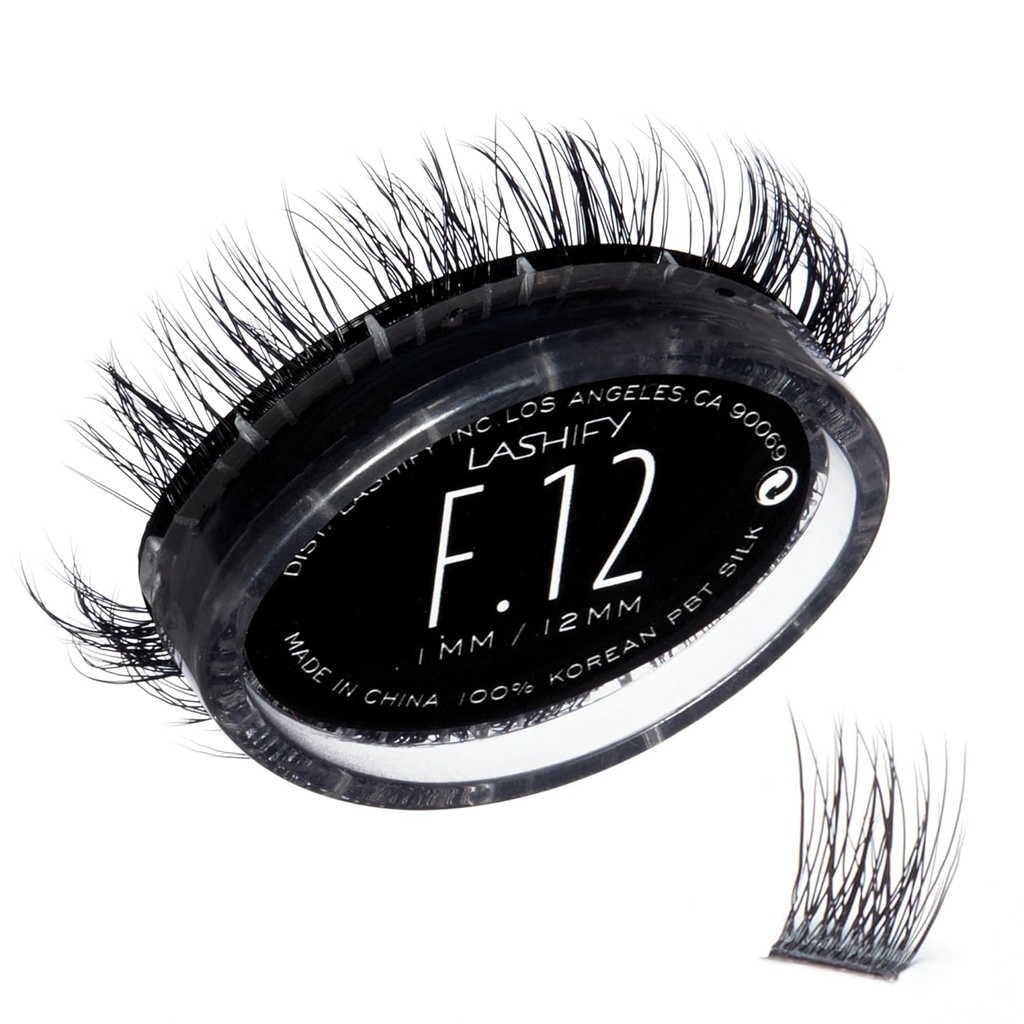 Lashify Fluffy 12mm Gossamer Eyelash-utvidelser Påfyll, svart, lett DIY falske visker å legge til fullhet og dimensjon