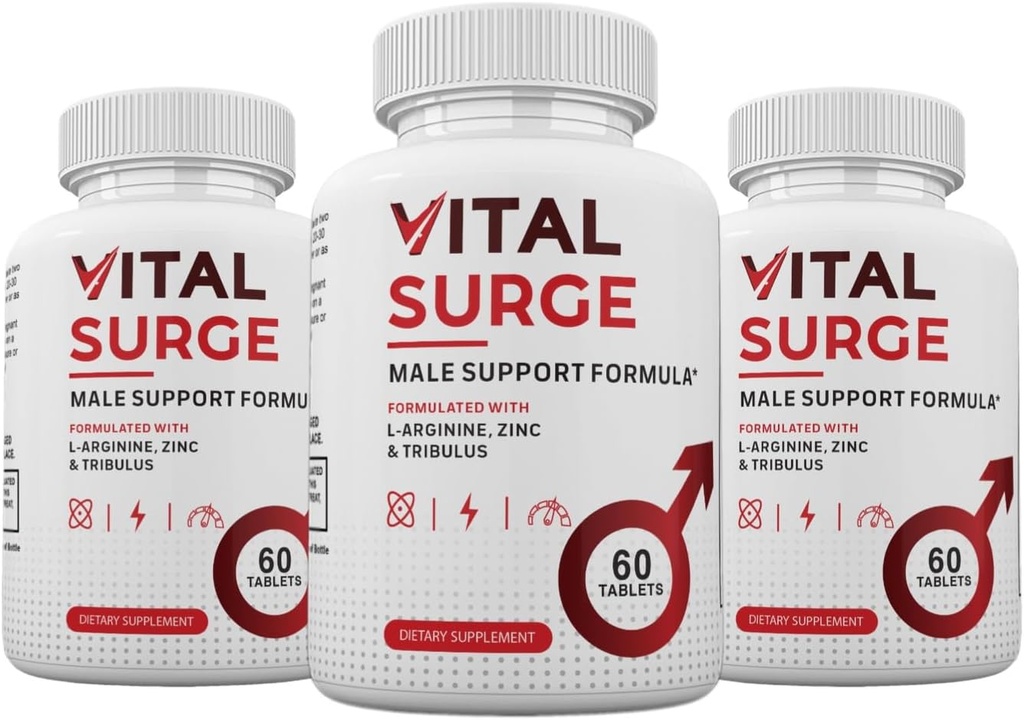 Zonata (3 Pack) Vital Surge piller, Vital Surge Mann Supplement Avansert Formula, 180 greve