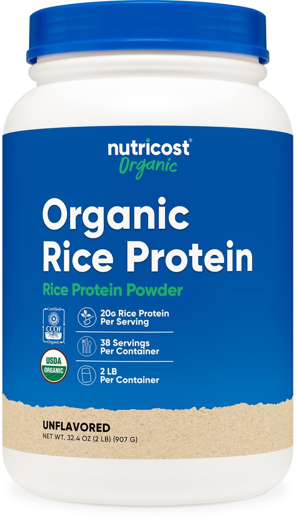 Nutricost organisk risproteinpulver (2 LB) - Glutenfri, ikke-GMO (fra brun ris)