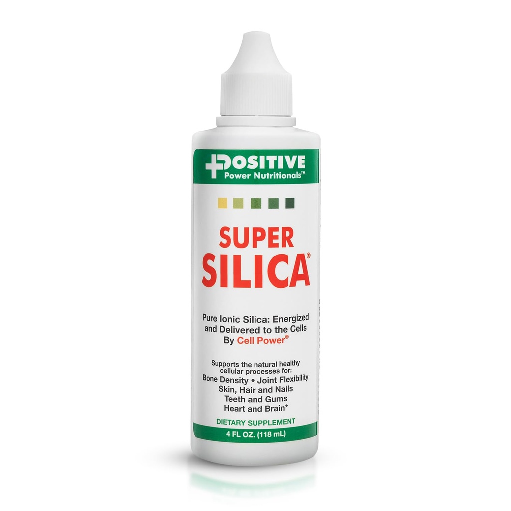 Positive kraft Næringsstoffer Super Silica Kosttilskudd (4oz) - Silica Mineral Kosttilskudd - Silica Flytende Supplement | Flytende Silica med kollagen Boosting Silikon | Silica Kosttilskudd for hårvekst
