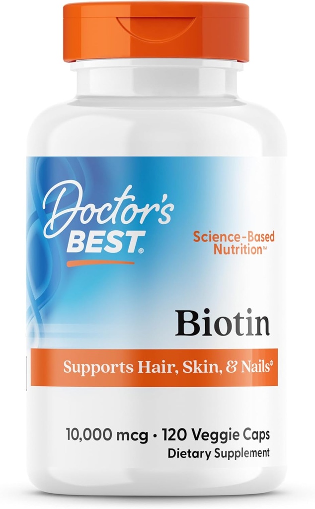 Leger Best Biotin, støtter hår, hud, & negler, Ikke-GMO, Glutenfri, Soya Gratis, Vegan 120 Veggie Caps
