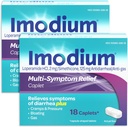 Imodium Multi-Symptom Relief Caplets med Loperamid Hydrochloride og Simetikon, Anti-Diarreal medisin for behandling av diarrea, Gas, Bleating, Cramps & Pressure, 2 Pack