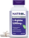 Natrol L-arginin 5000 mg, kosttilskudd for menns helse, L-arginin Supplement, 90 tabletter, 18 dagers forsyning