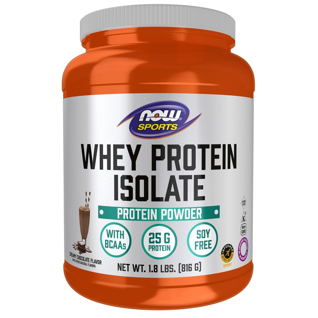 Nå Mat Sport Ernæring, Whey Protein Isolate, 25 g Med BCAA, Kremet sjokoladepulver, 1.8-pund