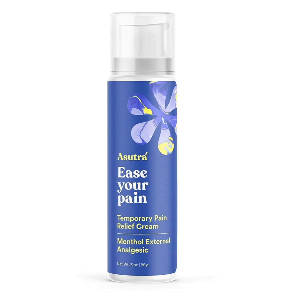ASUTRA Relief Cream, 3 oz - Kjølefølsomhet, midlertidig relief fra muskelforstyrrelse og sorg, 4% Menthol, Arnica Montana, og Dimetyl Sulfone (MSM)