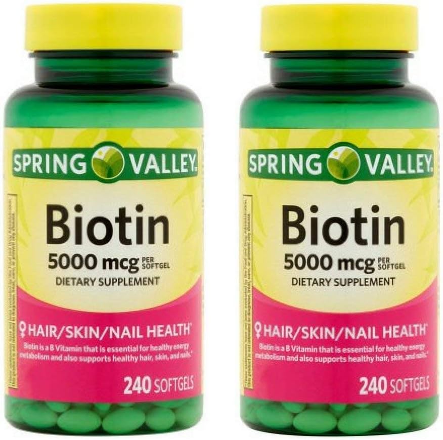 Spring Valley - Biotin 5000 mcg, 240 mcg etter Spring Valley (pakke med 2)