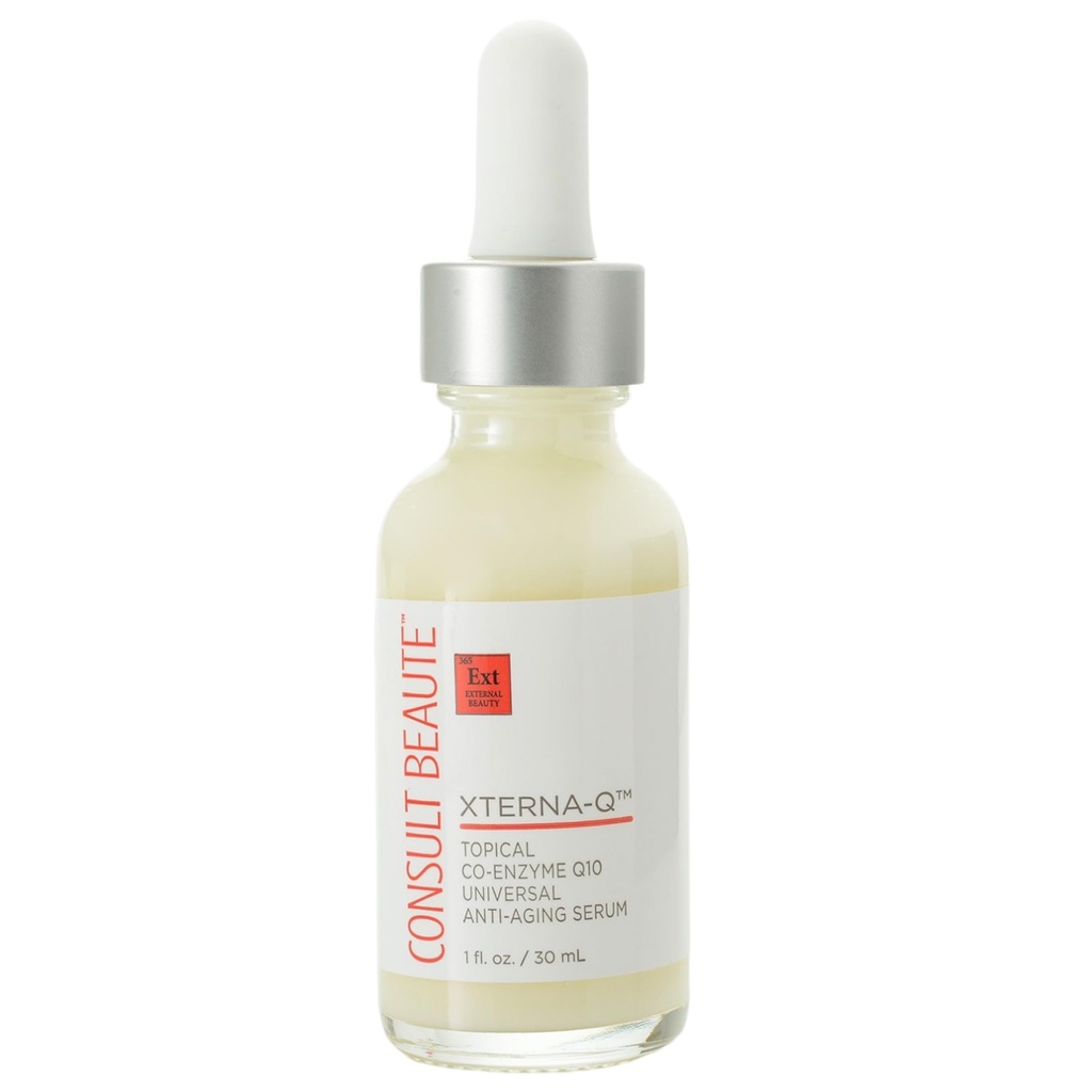 Konsult Beaute XTERNA-Q COEnzyme Q10 Anti-Aging Serum for ansikt og hals, glatt coQ10 Peptider, Bergamot fruktolje, antioksidant hudpleie 1 fl. Oz.
