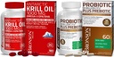Bronson Probiotic 50 milliarder CFU + Prebiotic med Apple Polyphenoler & Pineapple Frukt Extrac Antarktis krill olje 1000 mg med Omega-3s EPA DHA