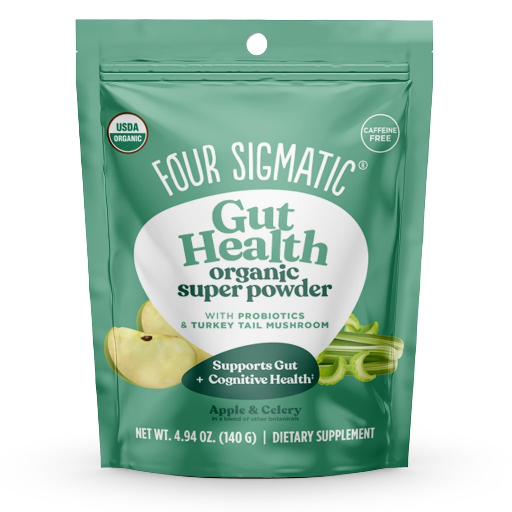 Fire Sigmatic Organic Greens pulver | Grønn Superfood pulver med probiotika og prebiotika | Super Greens med Moringa, Chaga & Tyrkia Tail | (4,94 oz.)