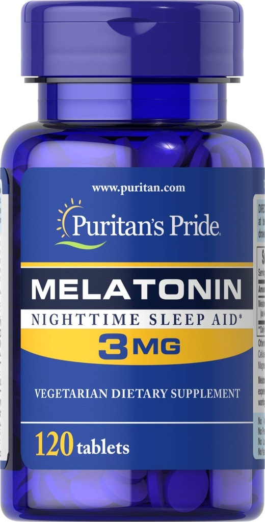 Puritans Pride Melatonin 3 Mg tabletter, 120 Count