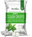 HERBION Naturals Cough Drops, sukker-fri med Stevia, kosttilskudd, Soothes Cough, for voksne og barn over 6 år, 125 dråper (pakke på 5), Mint