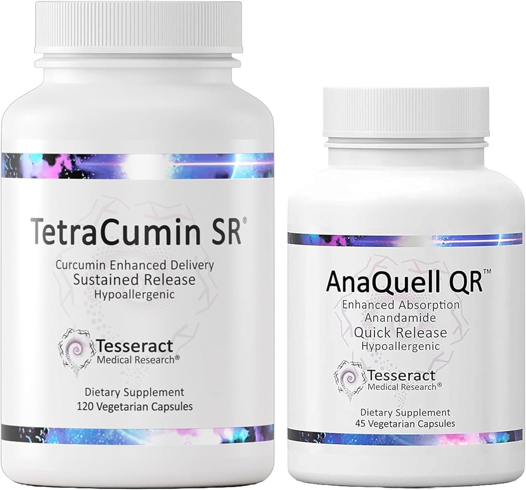 Tesseract medisinsk forskning TetraCumin SR felles støtte Supplement & AnaQuell QR, Stress Relief & Mood Support Supplement