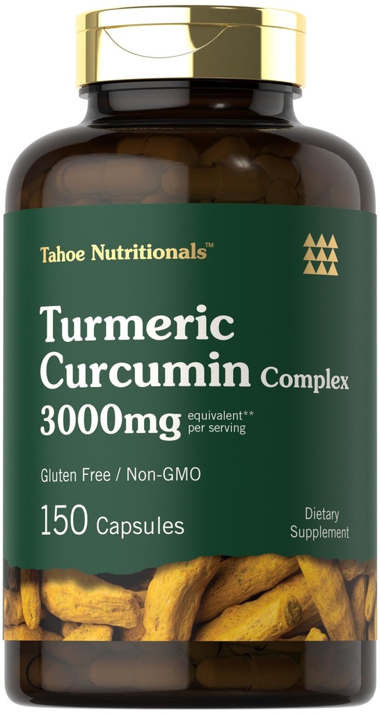 Turmeric Curcumin 3000mg | 150 kapsler | Turmeric Supplement med svart pepper ekstrakt | Ikke-GMO, Glutenfri urtekompleks