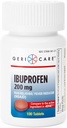 GeriCare Ibuprofen 200 mg smertestillende og feberreduser – tabletter for hodepine, forkjølelse, Toothaches og leddsmerter 100 telling (pakke av 1)