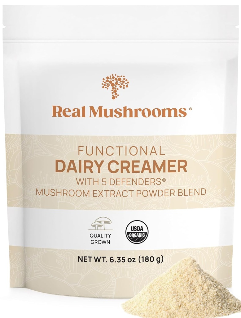 Ekte Mushrooms Funksjonell Dairy Creamer med Mushroom Extracts – Søt med organisk Lucuma & Maple pulver – funksjonell økologisk krem – 90 serveringer, te, smoothie & kaffe creamer pulver