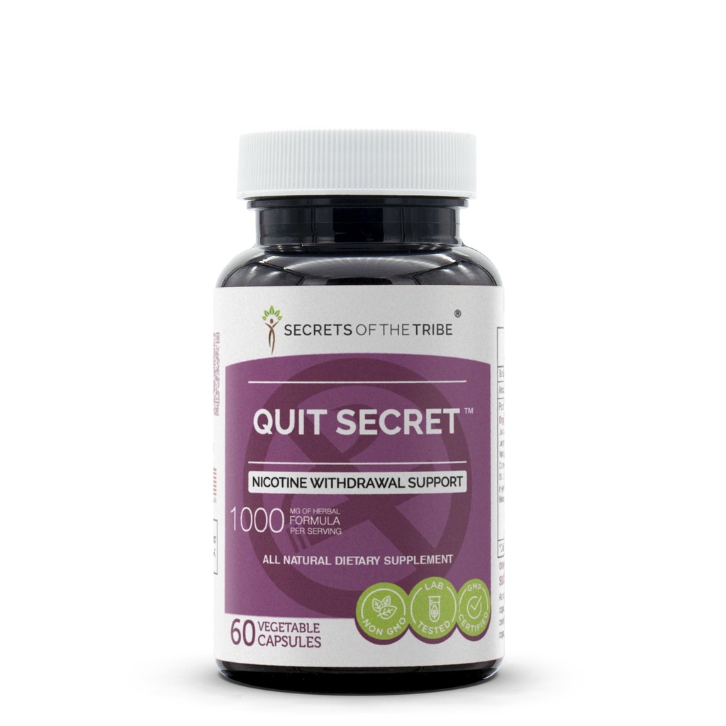 Hemmeligheter i Tribe - Avslutt hemmelighet, Nicotin uttaksstøtte, Herbal Supplement Blend (60 kapsler)