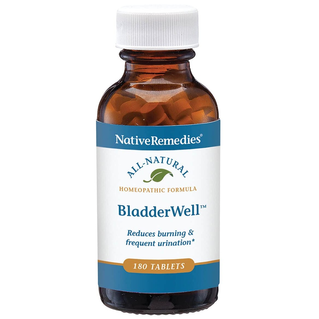 Native Remedies BladerWell Tabletter - naturlig homøopatisk formel for brenning og hyppig urinasjon - støtter Blader Helse - 180 tabletter
