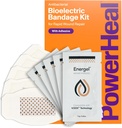 PowerHeal Bioelectric Bandage Kit for sårpleie og hurtig healing – 3-lags m/Bioelectric Pad, Absorbent Pad, adhesiv + sår Hydrogel – for Cuts, Abrisions, Blister, Burns – 5-Pack, 2.3" x 3,5"