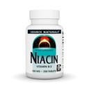 Kilde Naturals Niacin, vitamin B-3, ikke-GMO, 100 mg - 250 tabletter