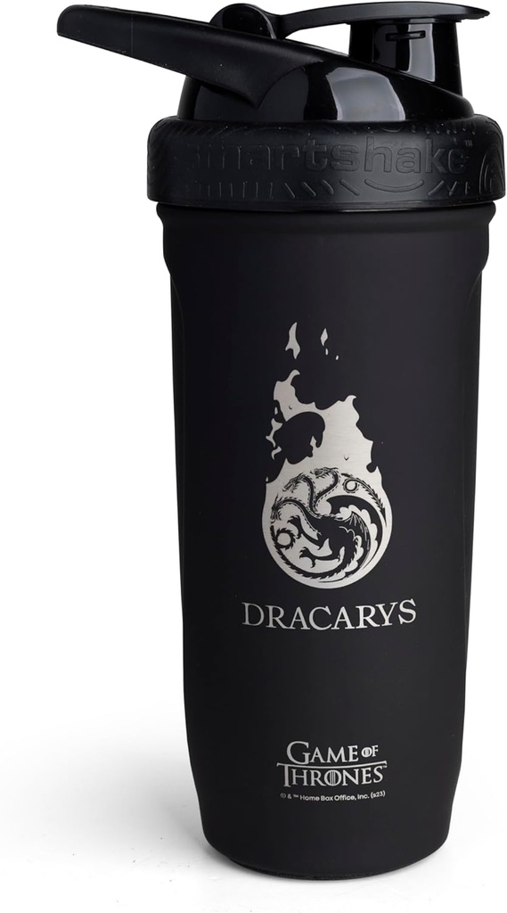 Smartshake Reforce Rustfritt stål spill av troner Dracarys, Shaker Flaske (900 ML / 30oz) | Lett motstandssport Shaker flaske med en myk Lid | Leakproof, BPA gratis og DEHP gratis