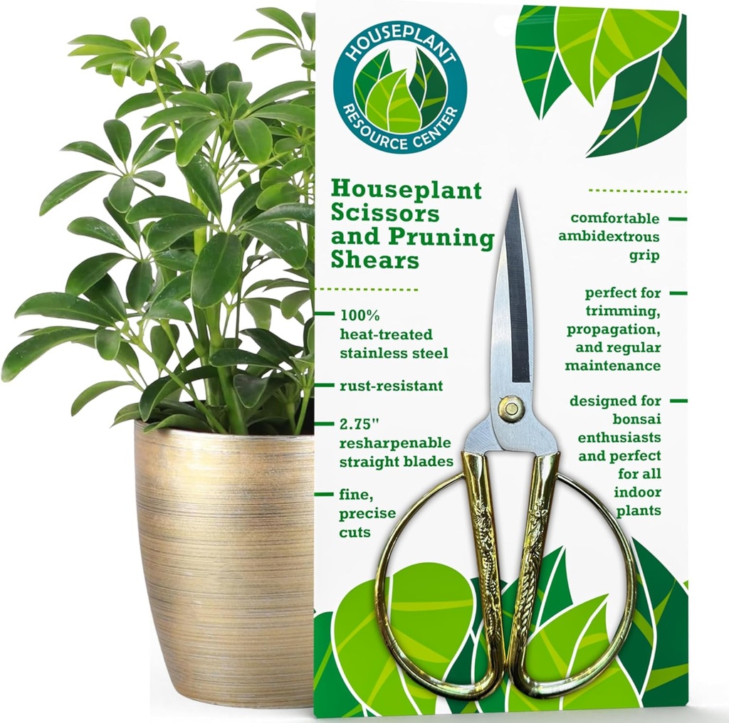 Premium Houseplant Scissors 100% rustfritt stål, Ultra-Precise Hage Clippers for utbreiing og trimming | Rust-Resistant, enkel ren prunning skjære | Innendørs og utendørs | Komfortabel & Ambidekstrøs
