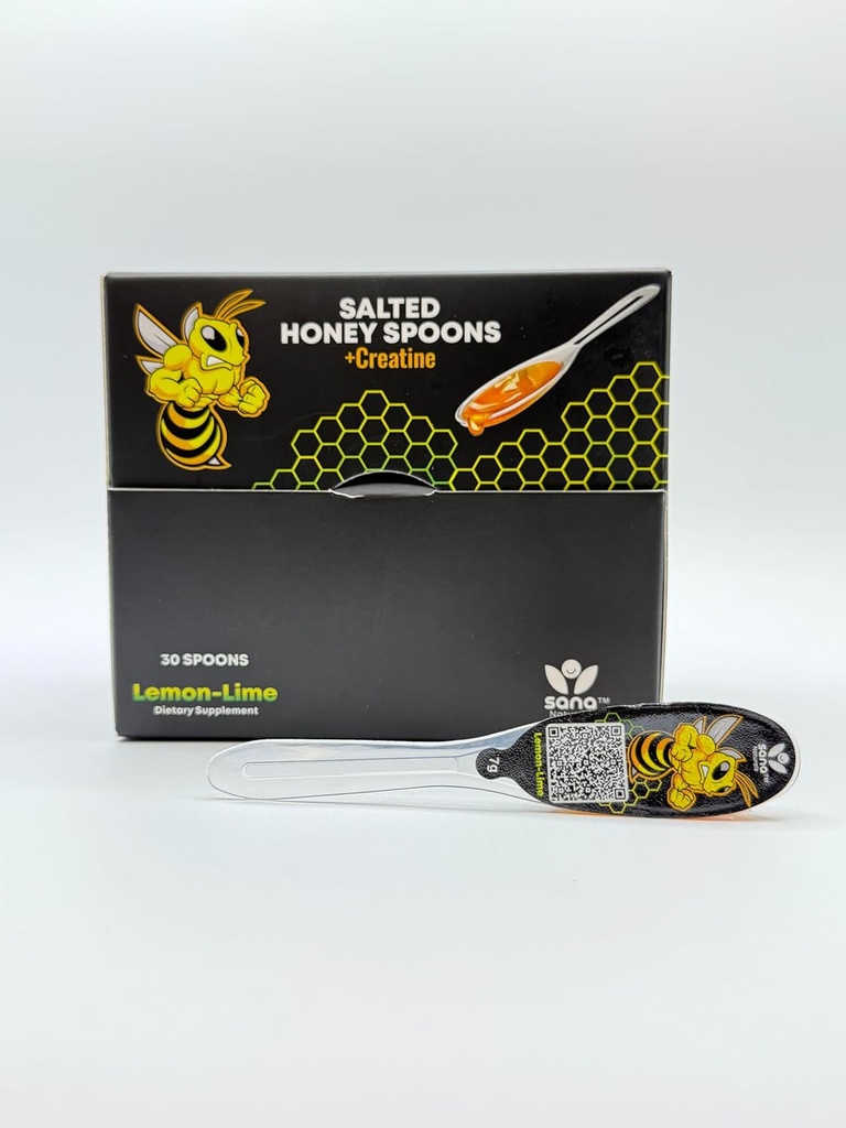 Sana Naturals Saltet Honning Spoon + Kreatin (30 skjeer, sitron lime)