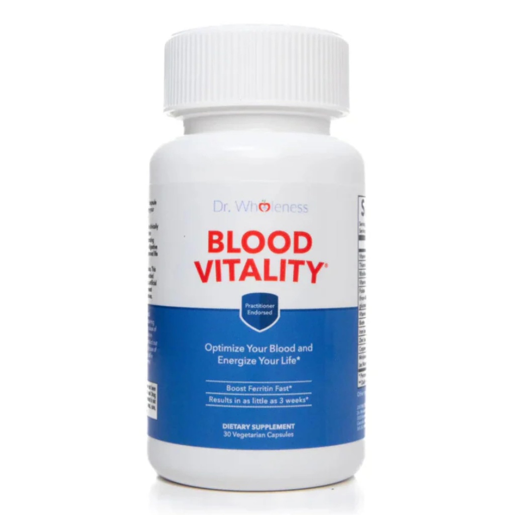Dr. Helhet Blodvitalitet | Daglig jern/Multivitamin Supplement | Boost Ferritin og energi, mest effektive jern supplement, høy styrke, ikke-forutsetning, ingen tristhet, og biotilgjengelig | 30 kapsler