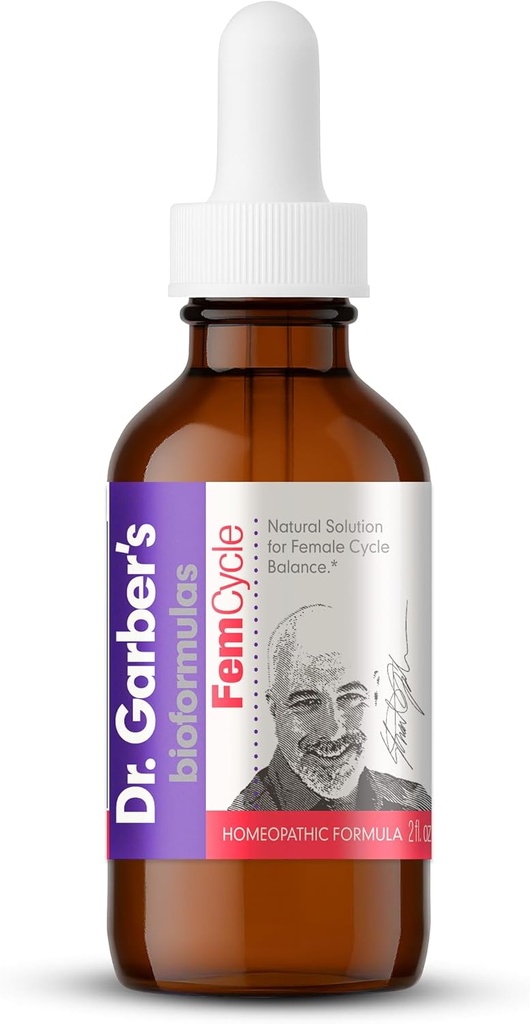 Dr. Garbers naturlige løsninger Fem Cyle orale dråper - Gemmoterapi flytende kosttilskudd til balansehormoner og lindre PMS, PMDD, varme blitser, menopause og menstruasjonssymptomer - 60ml