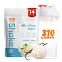 310 ernæring Alt-i-ett måltid erstatning Shake Powder w/Shaker Cup Starter Kit - høy protein Fiber Rich Vegansk Superfood Blanding - Sukker-fri, Keto & Paleo Vennlig, Lav carb - Vanilla Creme 14 srv