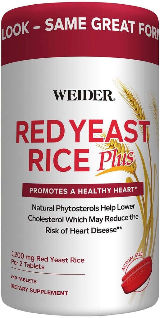 Weider Red Yeast Rice Plus 1200 mg, 240 tabletter
