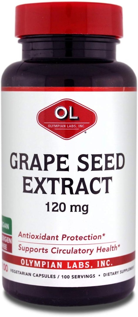 Olympiske Labs Grape Seed Extract Kapsler - 120 mg - 100 daglige kapsler som støtter hjertehelse og antioksidant beskyttelse
