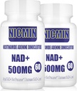 800MG Liposomal NAD + med TMG 300MG, faktisk NAD + Supplement, Superior Absorpsjon Boost NAD Plus for celleenergi, sunn aldring og muskelreparasjon 120 kapsler (pakke med 2)